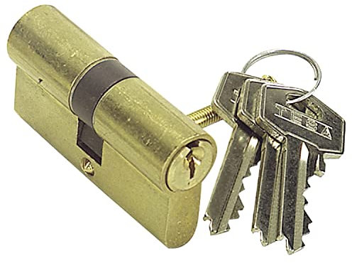 Tesa Assa Abloy, 50303535L, Cilindro Estándar, TE5, Leva Larga, Llave - Llave, Latonado, 35 x 35 mm
