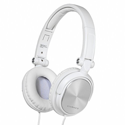 Vivanco DJ 30 Stereo On Ear Kopfhörer (faltbar, drehbar, DJ-Style, Metallic Design, 1,8 m Kabellänge) weiß