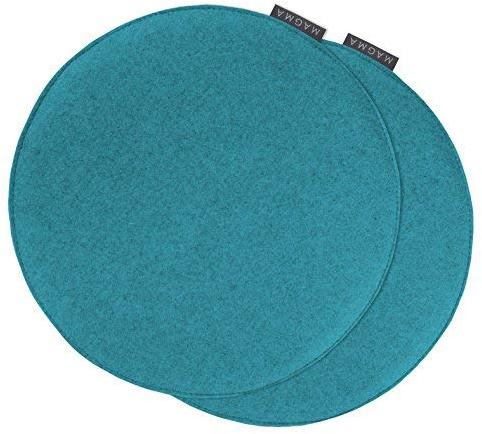 Magma-Heimtex AVARO Stuhlkissen Filzimitat 2´er-Set rund Ø ca. 35cm (Petrol)