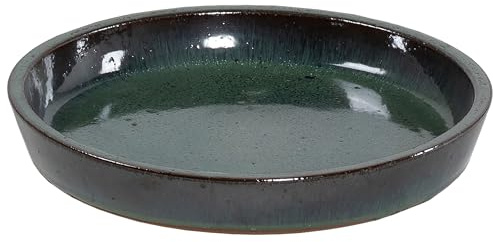 Dehner Blumentopf-Untersetzer, rund, Ø ca. 31 cm, Keramik, glasiert, grün