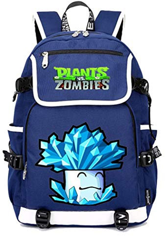 WANHONGYUE Plants vs. Zombies Game Cosplay Schoolbag Rucksack 15.6 Laptop Backpack with USB Charging Port Blue / 7