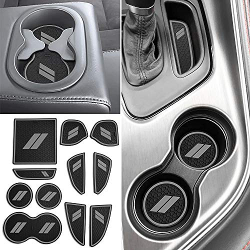 auovo Lot de 11 Tapis Anti-poussière pour Challenger Accessories 2015-2022 - Inserts personnalisés pour Porte-gobelets, Poches de Porte pour Challenger 2021 (Gris)