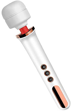 Honey Jungle Wiederaufladbarer kabelloser Vibrator Zauberstab Massagegerät (Inklusive Netzteil) mit 5X Geschwindigkeiten & 10x Vibrationsmodi Leiser Betrieb Diskrete Verpackung (Schwarz/Gold) (HJ2