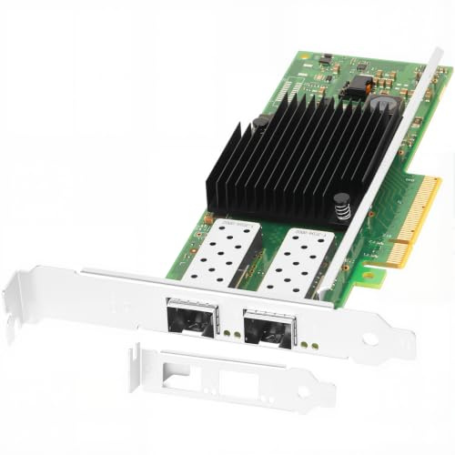 Euqvos PCIe Ethernet Network Card for Intel X710-DA2 X710-BM2 Chipset PCIe 3.0 x8 10Gb Dual Port SFP+ LAN Card Support Windows Server/Windows/Linux/VMware/ESX