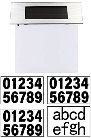 LYEAA Solar Door Plate Number Light, House Number LED Solar Lamp Outdoor Garden House Address Number Sign Door Plate Wall Plaque Lighting for Home, Garden and Yard