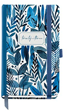 Miquelrius - Jahresplaner 2023 – Tagesseite – Passport Größe 90 x 140 mm – fester Einband – genäht – Spanisch, Englisch und Portugiesisch – Blue Jungle