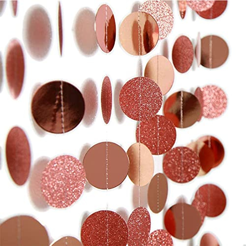 Party Deko Geburtstag, VEGCOO 5 Stücke Luftschlangen Gold 20 Meter für Party Deko, Funkeln Papier Girlande Gold für Wedding Party Decorations/Geburtstag Deko/BabypartyRoségold