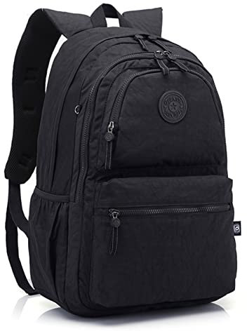 X SIM FITNESSX Rucksack Unisex Daypack Schulrucksack Tagesrucksack Wasserdicht für Schule & Freizeit Reisen Job 4 Fach Schwarz (SCHWARZ)