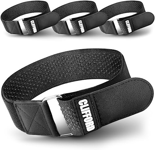 CLIFFORD Elastische Klettbänder I 50mm I Extra Breit I Klettverschluss Band für Hosenklammer Fahrrad, Garage, Aufbewahrung I Klett Kabelbinder Klett I Klettband Kabelbinder für Hosenschutz Fahrrad