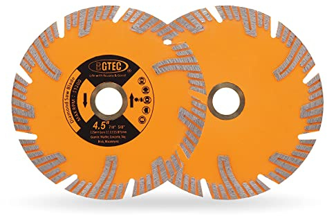 BGTEC Diamond Saw Blade, 4.5/115mm Granite Cutting Disc for Circular Saw Cutting Marble, Concrete,Masonry,Ceramic,Porcelain,2pcs