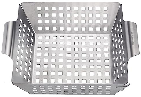 Westmark Cestello per grigliare – ideale per preparare deliziose verdure, perforato per il calore diretto e l'aroma della griglia, lavabile in lavastoviglie – acciaio inox