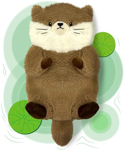 Microwave Heating Pad for Cramps Pain Relief, 15 * 8 Cozy Plush Microwavable Heating Pads for Back, Neck Shoulder, Cute Otter Microwave Stuffed Animal with Washable Cover,Unscented