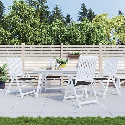 Homgoday Gartenstuhlkissen 4 STK. Gartenstuhlauflagen Gartenstuhl Kissen Stuhlauflage Gartenstuhlkissen Sitzpolster Sitzkissen Stuhlkissen Stuhl Sitzauflage Schwarz 40x40x3 cm Oxford-Gewebe