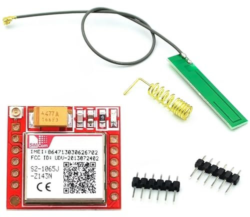ARCELI GPRS Scheda adattatore GSM Modulo, modulo breakout Interfaccia seriale TTL 3,7~4,2V Quad-Band 850/900/1800/1900MHz Slot per scheda SIM A bordo con antenna