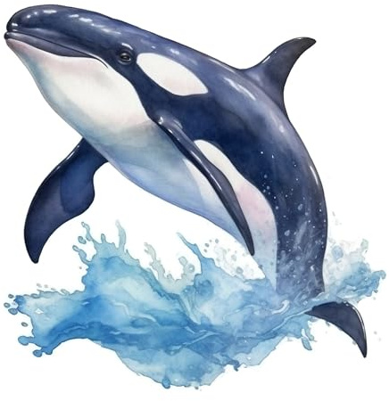 GRAZDesign Wandtattoo Orca Badezimmer Aufkleber, Wandsticker Nordsee | Wandaufkleber Bad, Tür, Fliesenaufkleber Klebefolie - 30x30cm