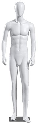 Abnehmbare männliche Schaufensterpuppe für Bekleidungsgeschäft, umweltfreundliche Kunststoff-Einzelhandelsschaufensterpuppen, Dummy-Modell-Ausstellungsständer, Modell-Ausstellungstorso, Weiß (Größe