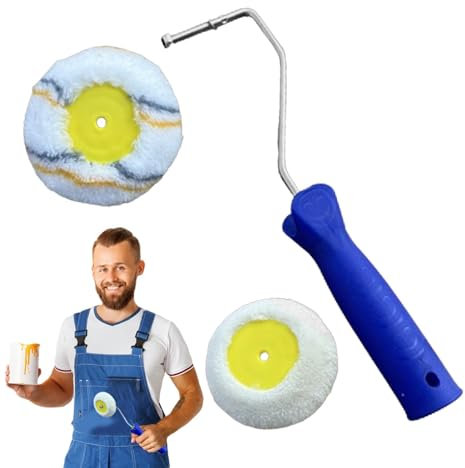 Holdes Strumento di pittura per bordi, rullo per pittura ad angolo | Strumento di pittura con impugnatura comoda, rullo angolare per muro a secco - Rullo di ricambio, rullo per pittura