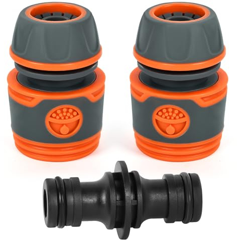 Schlauchverbinder, 2 Stück Schlauch Kupplungs Satz 13 mm(1/2 Zoll) mit 1 Stück Kupplungs, Schlauchkupplung zur Schlauchverlängerung, Anschluss passend für alle Original Systemteilen