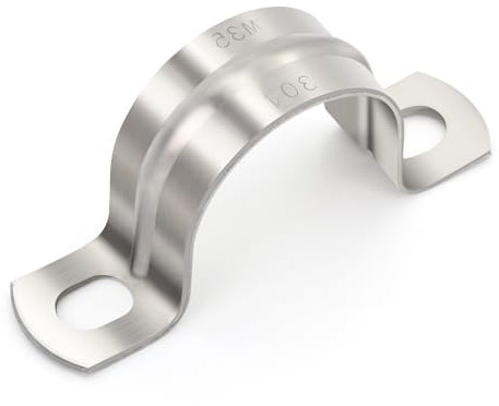 Heavy Duty Pipe Clamps 1-9/16 FamlTol U Shape Brackets 304 Stainless Steel Tube Clamp Rigid Pipe Strap for Pipes and Cables | Ø 40 mm | 10 pcs