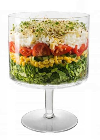AzaliaDesign Dekoschale aus Glas Glasschale auf Fuß Hoch Obstschale Obstschüssel Dekoschale mit Fuß Bonbonschale |ø 20 cm H 24.5 cm