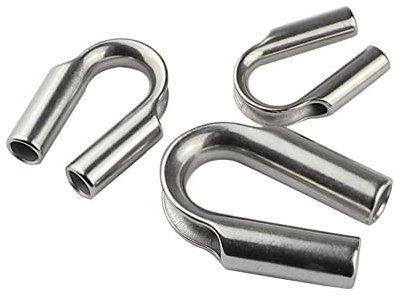 Drahtseilklemme 2er-Pack 304 Edelstahl-Rohrkausche, 6 mm 8 mm 10 mm 12 mm Hochleistungs-Kabelkausche, Drahtseilummantelung Seilklemme(Größe:12Pcs M12)