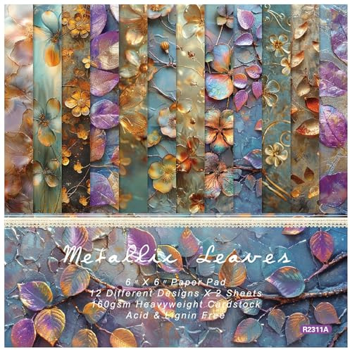 ZAKHSE Motivpapier 15,2x15,2cm,48 Blätter Designpapier Relief Blumenmuster Einseitige Scrapbook Papier Bastelpapier Bunt Gemustert Papierblock für Kartenherstellung Fotoalbum Hintergründe-12 Designs