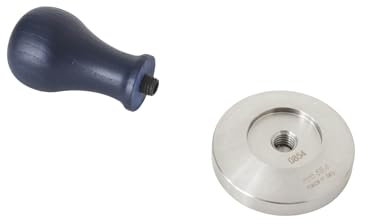 VIA CREMA Tamper de café Tamper, portafiltros, prensador de café, fabricado en Italia, accesorio para cafetera (Blue Marina, 53 mm)