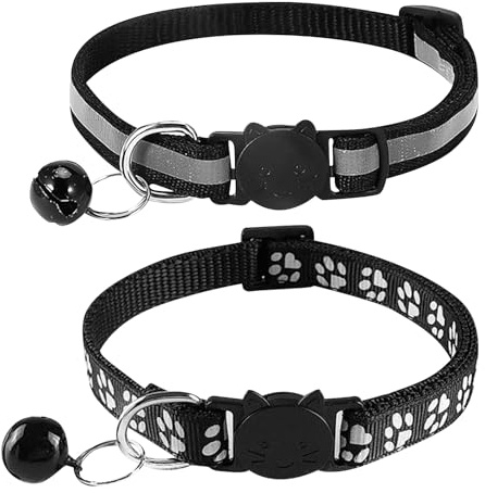 2 Stück Katzenhalsband, 19-32cm Halsband Katze, Verstellbar Katzen Halsband, Katzen Halsbänder Für Alle Hauskatzen, Katzenhalsband Mit Sicherheitsverschluss, Cat Collar Schwarz