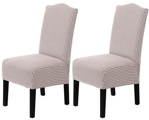 BXFUL Fundas Sillas De Comedor, Elásticas Fundas para Sillas Ajustables, Cubre Funda Protectora Sillas Desmontables Lavables para Banquetes Hogar Restaurante Hotel (Juego de 2,Caramelo)