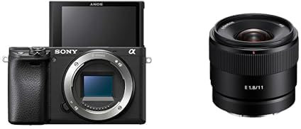 Sony α6400 E-mount compact mirrorless camera body (APS-C Sensor, fast Auto Focus, Real-time Eye AF and Real-time Tracking, 4K HDR movie-shooting) + Sony E11 mm F1.8 | APS-C Wide Angle Prime Lens Black