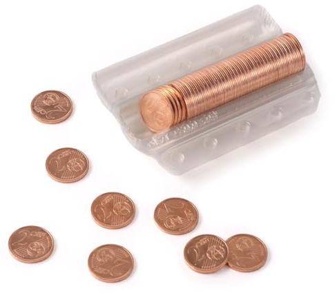 Blistermynt, myntsorterare, myntsorterare, myntsorterare, myntsorterare, myntorganiserare, myntorganisatör, myntfodral, myntfodral, euro och myntfodral, mynt och euro (2 tum, förpackning 100)