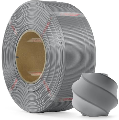 MarsWork Filamento PLA 1,75 mm, Refill Filamento Stampante 3D, Precisione Dimensionale 1.75 +/- 0.02mm Compatibile con la Bobina Riutilizzabile di Bambu Lab, 1kg Grigio Cenere