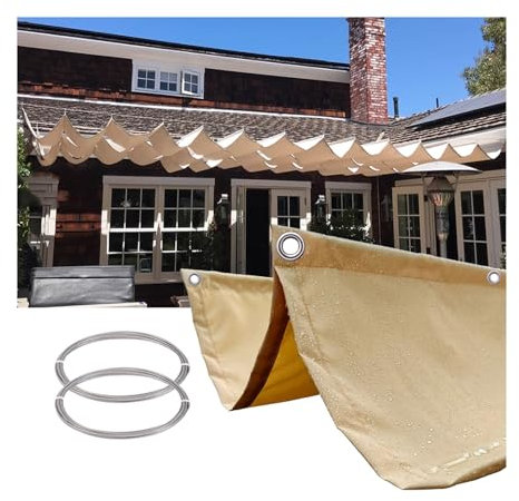 LXBAMKEA Retráctil Ola Velas De Sombra, Impermeable Protección Solar Y UV Toldo, Exterior Pérgola Dosel Cubierta De Sombra para Jardín Solarium Patio Jardín Terraza con Kit De Montaje