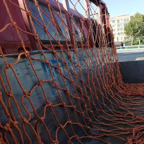 MLYAYE Rete di Copertura per rimorchio per carichi Pesanti, reti di Sicurezza Arancioni per furgoni, per cassone di Pick-up/Auto/Parco Giochi per Bambini, Lunghezza(15cm,6 x 12 m)