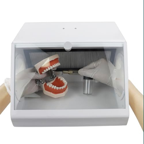 VitalisWorks Lab Sandblaster Dust Collector, Sandblasting Dust-Proof Case, Lab Sandblaster Dust Collector Box with Filter Device LED Light Source for Sandblasting,Grinding.