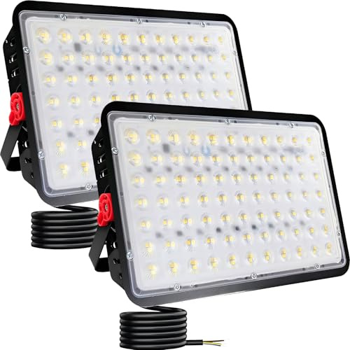 Indmird LED Floodlight Outdoor 200W, 20000LM Flood Lights Cool White 6500K Led Work Light, Waterproof IP66 Floodlights Exterior LED Security Light for Yard, Garden, Warehouse, Farms, Garages, Streets