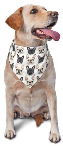 Hundehalstuch mit französischer Bulldogge mit Aufdruck A 1 für kleine, mittelgroße und große Hunde, verstellbares Dreieckstuch für Katzen, Halstuch, Taschentuch, Zubehör