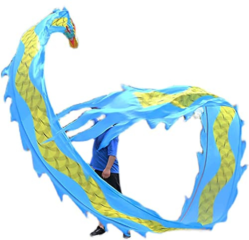 ZGHQHCDRH Ruban de Danse du Dragon， Filature Fluide jetant Le Dragon Spirale Pratique Ruban Streamer Dragon Danse Rave Accessoires(10m/33ft)
