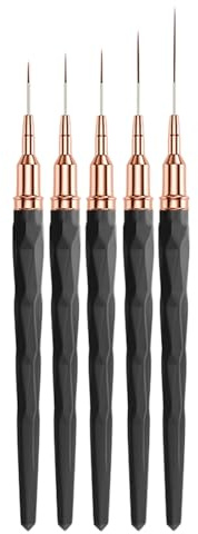 Nagelauskleidungsbürsten, nagellinerbürste | 5 st fjäderfoder - pinsel för nät, grön 7/9/11/15/25 mm UV - Polnisch Malerei nageldesign - Werkzeuge för melerad lin, dünne