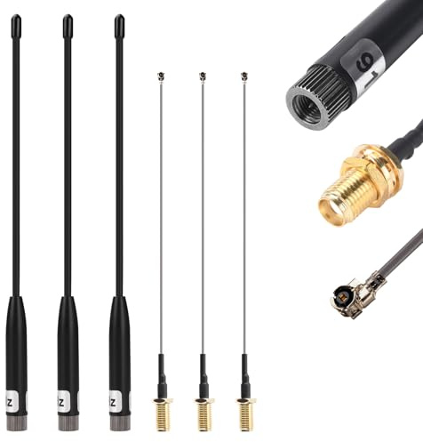 diymore 3 st LoRa-antenn för Meshtastic, lång räckvidd 10dBi SMA-antenn med U.FL/IPX till SMA-kabel, rundstrålande LoRaWAN-antenn för ESP32, Lora, IoT-gateway