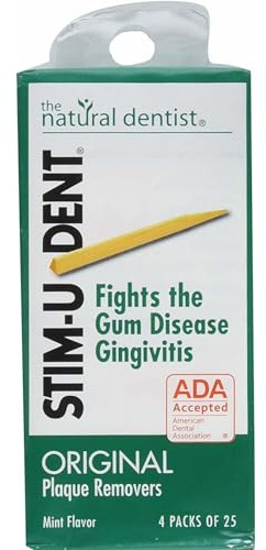 Stim-U-Dent Plaque Removers 3 Packs of 4x25 Picks/Pack (300 Picks) - Mint Flavor