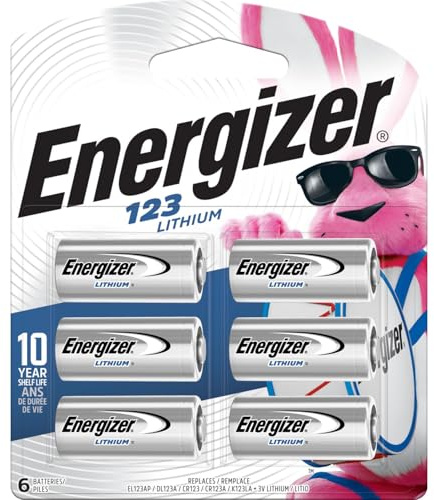 Energizer 123 6 Lithium Batteries - Pack of 6 (Silver)