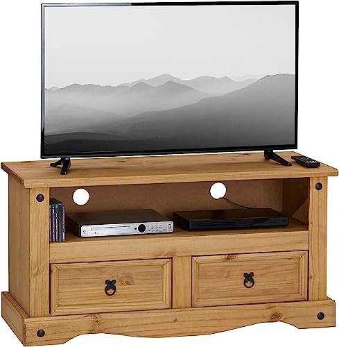 Mews Corona 2 Drawer Flat Screen TV Unit Mexican Solid Pine