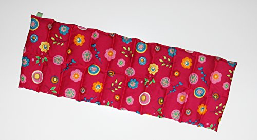 Rapssamenkissen Traumschläferchen, ca. 60x20 cm, 20 Kammern, Wärme-Kälte-Kissen (pink mit Blumen)