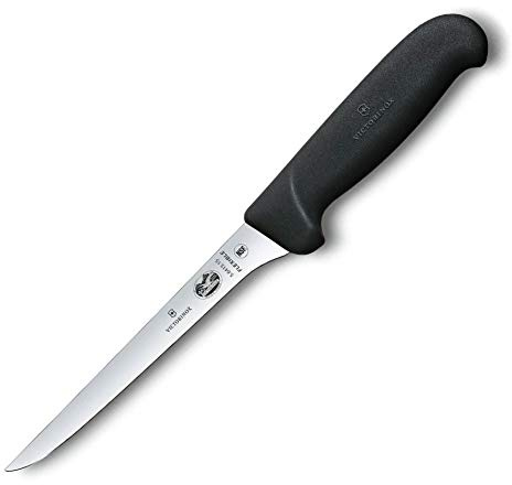 Victorinox Fibrox 6 Inch Flexible Boning Knife, Straight Blade, Black