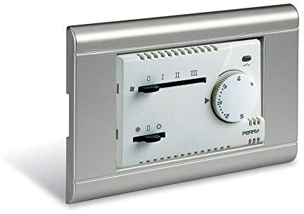Perry 1TITEF365/MC Termostato per Fan Coil da Incasso, Bianco