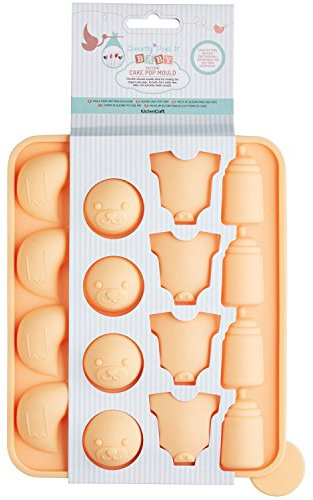 Kitchen Craft CakePop-Form Sweetly Does It mit 20 Mulden, Silikon, Beige, 28 x 28 x 30 cm