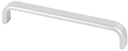 Gedotec Möbelgriff silber Schrank-Türgriff Küche Bogengriff - VINO | Griff Aluminium natur eloxiert | Schubladengriff gebogen | Bohrabstand 160 mm | 10 Stück - Stangengriff Schranktür mit Schrauben