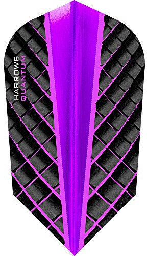 Harrows Quantum Dart-Flights, 100 Mikron, dünn, 3D-Effekt, 5 Sets (15 Stück) (lila)