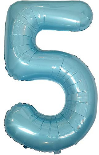DIWULI Globos de Cumpleaños 5 Años XXL Azul - Número 5